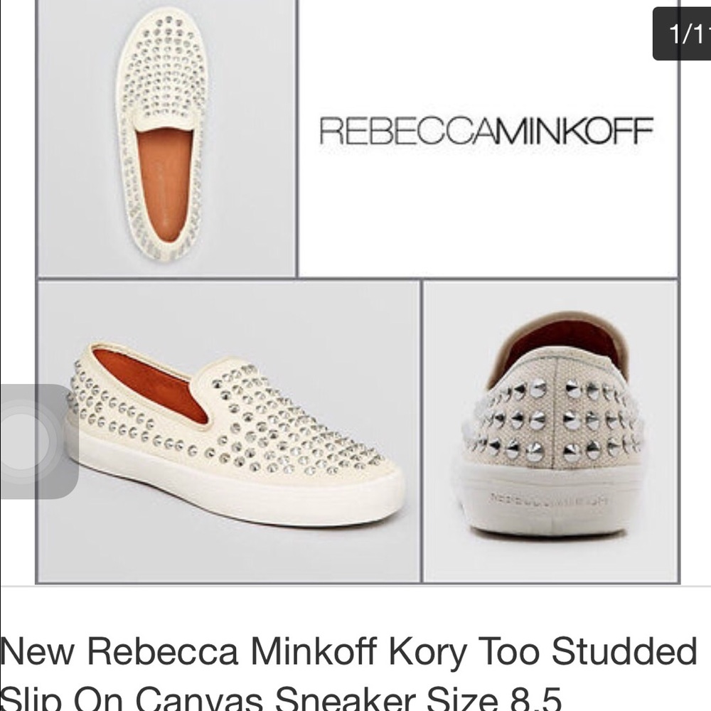 Rebecca Minkoff Silver Studded White Sneakers